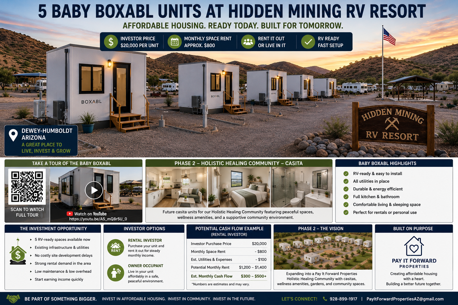 Affordable compact homes at Hidden Mining Resort